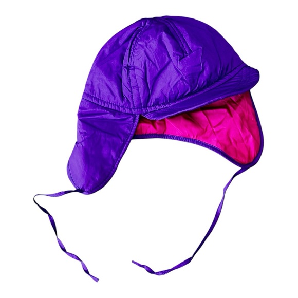 Vintage SKYR Performance Ski Hat Purple Pink Winter Nylon Baseball Puffy Cap - Picture 13 of 16